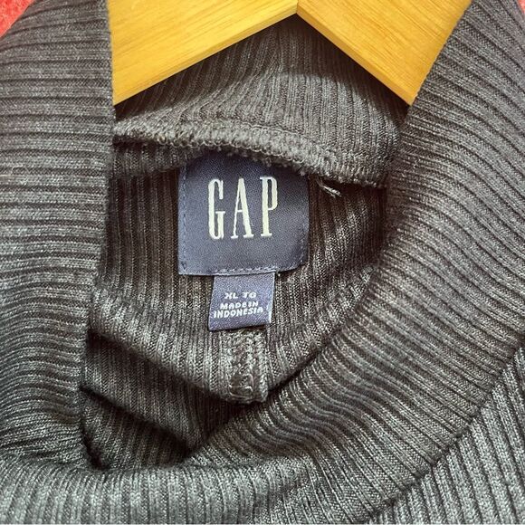 GAP Black Mockneck Ribbed Long Sleeve Knit Sweater Dress - Picture 7 of 9